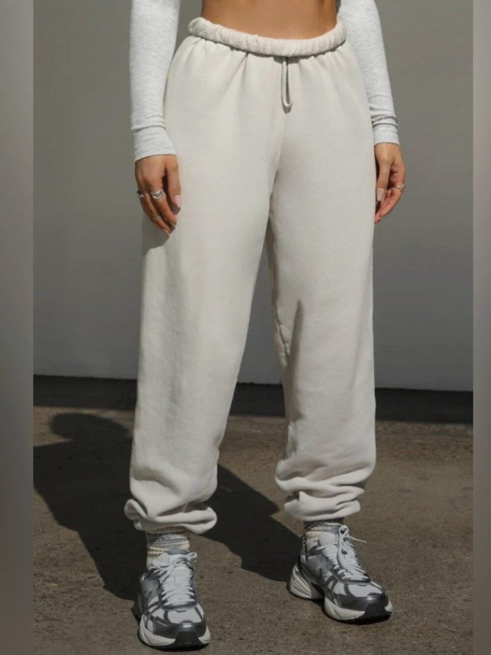 Joah Brown White French Terry Joggers (2)